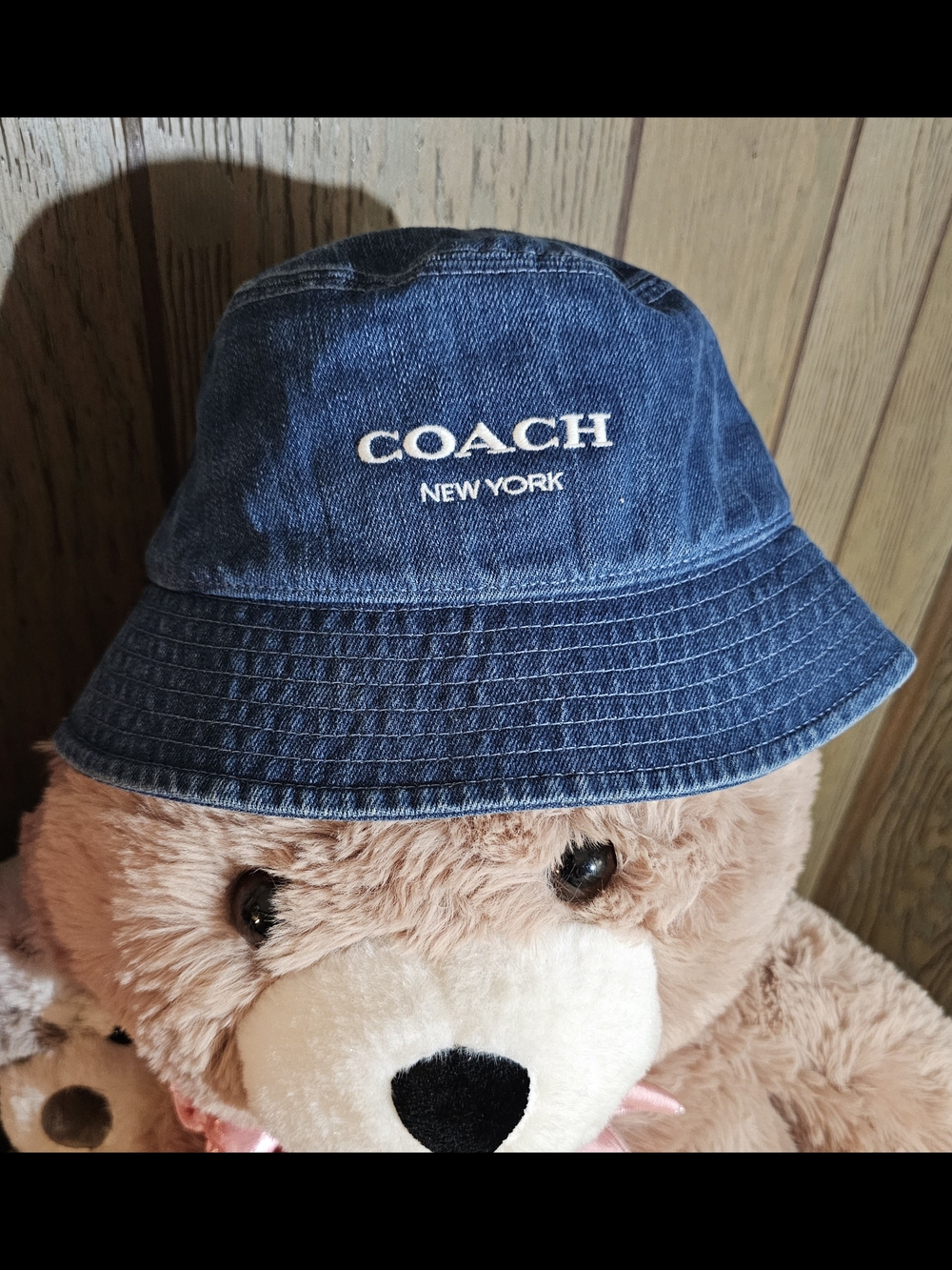 Coach Denim Bucket Hat in Blue with White Logo